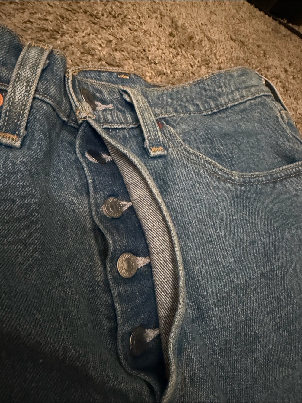 Levi’s 501 High Rise Cutoff Shorts - Medium Wash - Picture 7 of 10